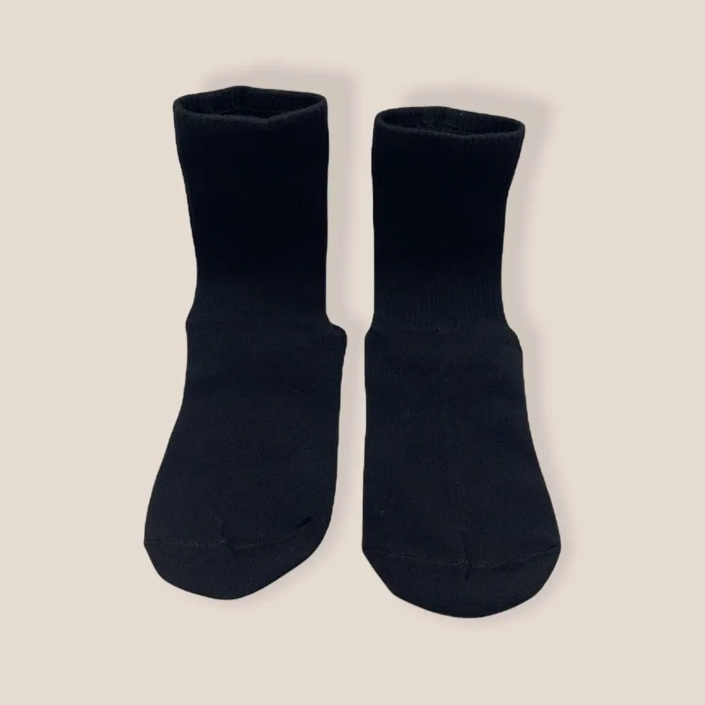 NWT Wool + Pepper Co. BLACK LIKE MY SOUL Bottom of Sock Crew Socks